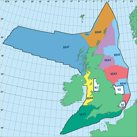 A map showing the SEA areas